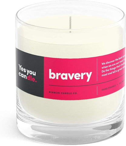 Bravery, Citrus &Sage, Highly-Scented, Inspirational Soy Candle, Made in USA, Great Message, Pure Essential Oils, Aromatherapy, 8 oz