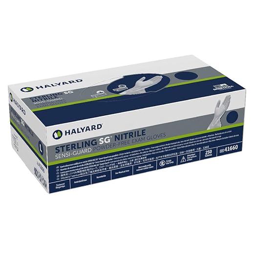 HALYARD Sterling SG Nitrile Powder-Free Exam Gloves, 3.7 mil, 9.5", Gray, X-Large, 41662 (Box of 230)