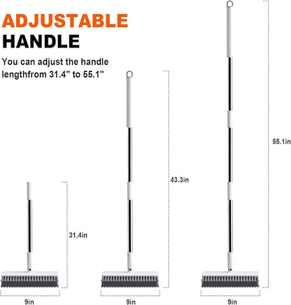 Grout Brush, Heavy-Duty Tile and Shower Floor Scrub Brush with Long Handle Stiff, Professional Grout Cleaner for Bathroom, Kitchen, Floor, Tile Brush Concrete Surfaces