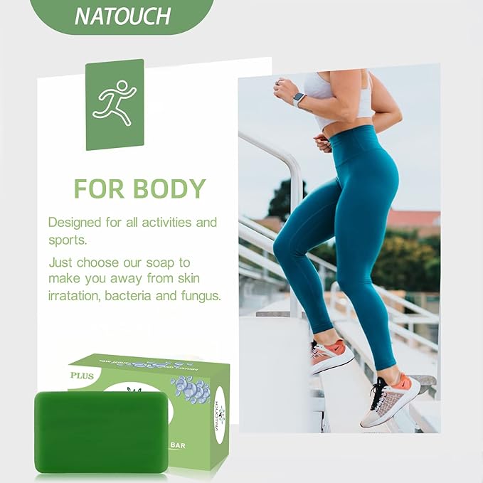 Antifungal Soap, Upgrade Natural Tea Tree Oil Body Soap Bar, Help Jock Itch, Ringworm, Athlete's Foot, Body Odor, Skin Irritations With Natural Tea Tree Oil, Eucalyptus Oil, and Lavender Oil