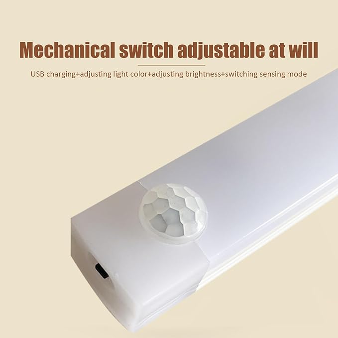 6PCS Magnetic Rechargeable LED Lights 4 Inch Dimmable Motion Sensor Light Indoor for Closet Under Cabinet Kitchen Counter Warm White