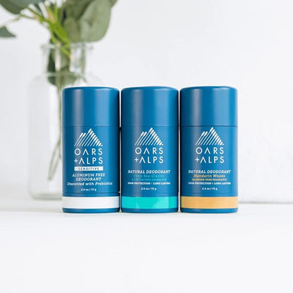 Oars + Alps Deodorant for Men & Women, Aluminum Free Deodorant for Men, Dermatologist Tested, Clean Ingredients, Non Toxic, Vegan, Long Lasting, Variety Pack, 3pk, 2.6oz