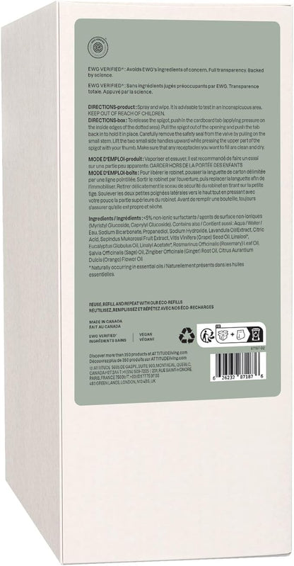 ATTITUDE All Purpose Cleaner, EWG Verified Multi-Surface Products, Vegan, Naturally Derived Multipurpose Cleaning Spray, Lavender and Rosemary, 67.6 Fl Oz