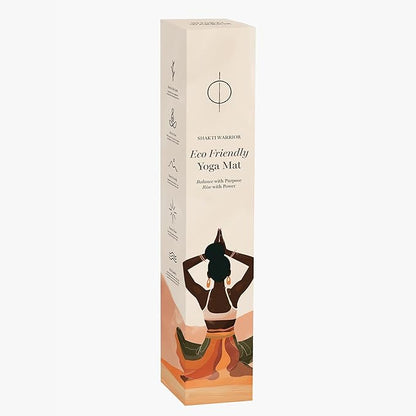 Shakti Warrior Cork Yoga Mat - Artist Designed, Premium Printed Eco-Friendly Non-Slip mat, Great for Regular & Hot Yoga, Pilates, Workouts 72 inch x 24 inch x 3mm Thick