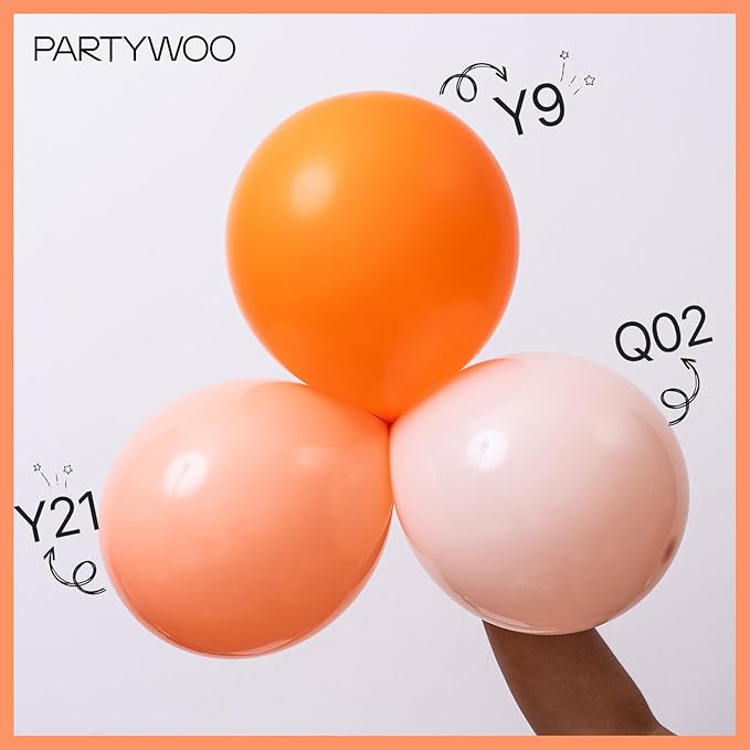 PartyWoo Peach Balloons 50pcs 12 Inch Light Orange Latex Helium Balloons for Wedding Baby Shower Bridal Shower Bachelorette Anniversary Engagement Graduation Birthday Party Decorations Orange-Y21