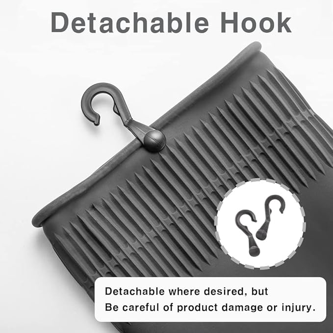HOMSSEM Dishwashing Gloves with Hanging Hooks 2Pairs of Dish Gloves Latex Navy, Gray Rubber Gloves for Cleaning