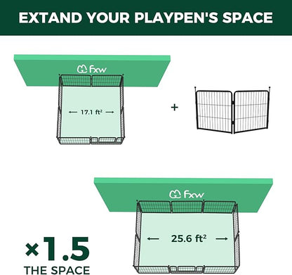 FXW Instant Unleashed Dog Playpen, Portable Pet Fence for Outdoor, RV Trips, and Camping, 24inch, 2 Panels for Puppy and Small Dogs│Patented