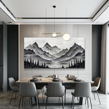 ZUITINGHUA Canvas Wall Art For Living Room Large Wall Decor For Office Bedroom Decorations Black Mountains Landscape Pictures Farmhouse Painting Artwork Room Wall Mural Aesthetic Home Decor 30x60 In