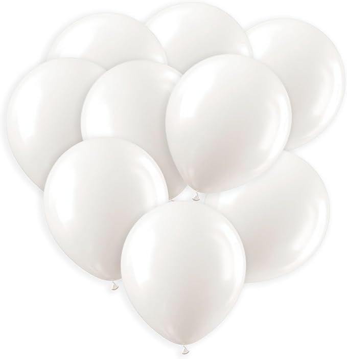 White Balloons 50 Pack, 12 Inch White Latex Balloons For Birthdays, Weddings, Baby Showers, Holidays