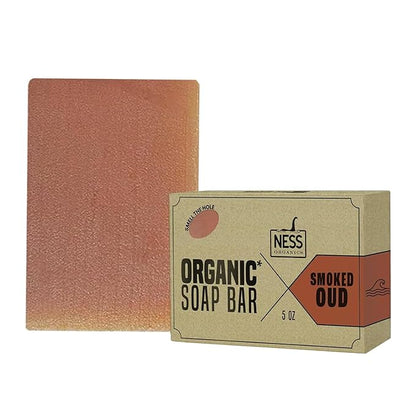 Ness Mens Soap Bar - Smoked OUD Scent - Natural Soap For Men - Mens Bar Soap With Organic Ingredients & Essential Oils - Moisturizing Bar Soap - Handmade In The USA, Cruelty Free, Vegan - Single