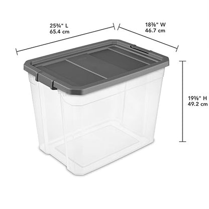 Sterilite 12-Pack Modular Stacker Box, Durable Clear Plastic Storage Bins with Latching Lids, 108 Quart - Stackable Organizing Container Boxes for Closet, Bathroom, and Office