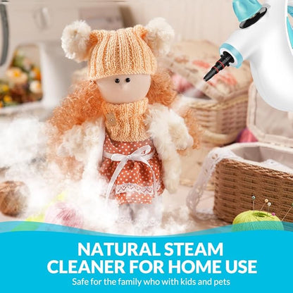 Handheld Pressurized Steam Cleaner with 12 pcs Accessories, Portable Steamer for Cleaning, Steam Cleaner for Home Use, Steamer for Cleaning Car, Furniture, Floor, Upholstery, Grout and Tile, Blue