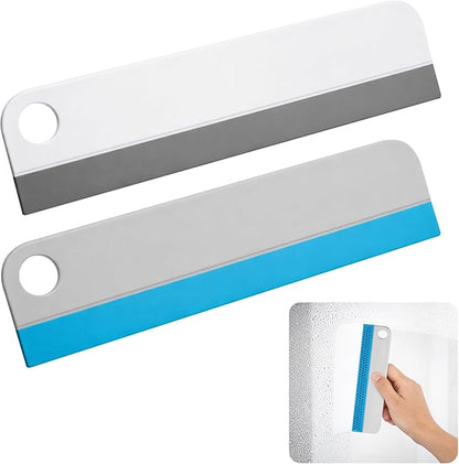 2 Pcs Mini Soft Rubber Window Squeegee Window Scrubber Scraper for Shower Glass Doors Cleaning Squeegee Tool Car Windows Windshield Mirror Tile Cleaner