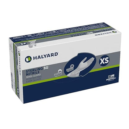 HALYARD Sterling SG Nitrile Powder-Free Exam Gloves, 3.7 mil, 9.5", Gray, X-Small, 41657 (Case of 2500)