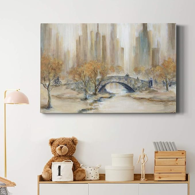 Wexford Home Home Decor Landscape Canvas Wall Art Abstract Floral Painting Modern Pictures Artwork Decoration for Living Room Kitchen Bathroom Office, Ready to Hang, central park, 24x36