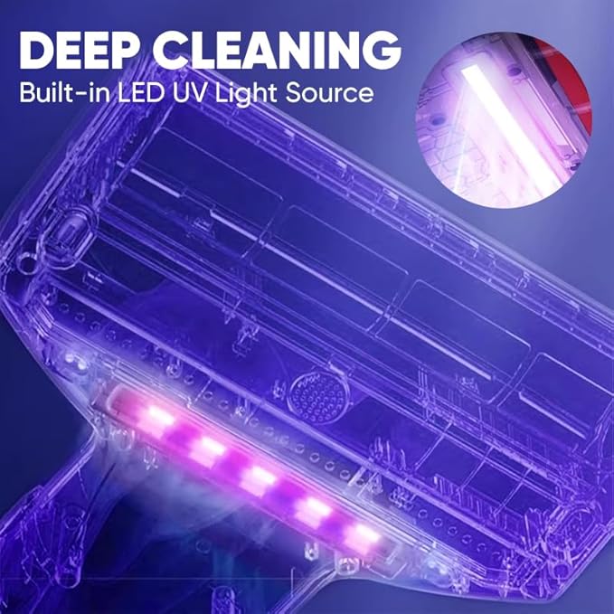 Powerful UV Bed Vacuum Cleaner | Mattress Vacuum Cleaner with Hot Air | 14kPa Suction Power with HEPA Filtration | High-Frequency Tapping & Smart Dust Sensor for Bed, Couch and Fabric Cleaning