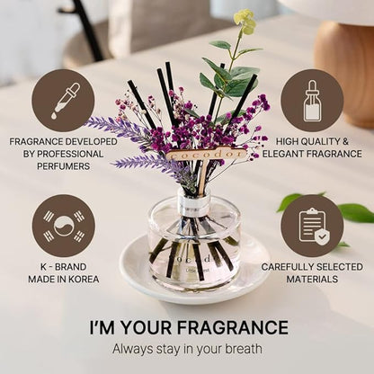 COCODOR Lavender Reed Diffuser/April Breeze/6.7oz/1Pack / Home Fragrance Scent Essential Oil Stick Diffuser for Bedroom Bathroom Home Décor