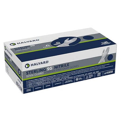 HALYARD Sterling SG Nitrile Powder-Free Exam Gloves, 3.7 mil, 9.5", Gray, Small, 41658 (Case of 2500)