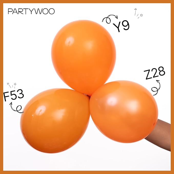 PartyWoo Burnt Orange Balloons, 50 pcs 12 Inch Boho Orange Balloons, Brownish Orange Balloons for Balloon Garland or Balloon Arch as Birthday Party Decorations, Baby Shower Decorations, Orange-F53
