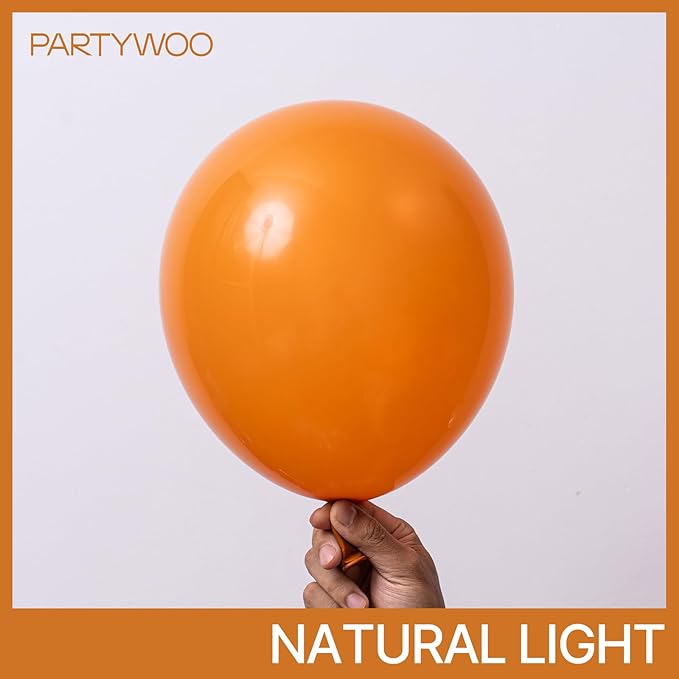 PartyWoo Burnt Orange Balloons, 50 pcs 12 Inch Boho Orange Balloons, Brownish Orange Balloons for Balloon Garland or Balloon Arch as Birthday Party Decorations, Baby Shower Decorations, Orange-F53