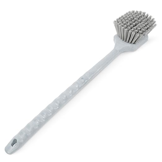 SPARTA 40501EC23 Plastic Large Scrub Brush, Kitchen Brush, Utility Brush With Long Handle For Cleaning, 20 Inches, Gray