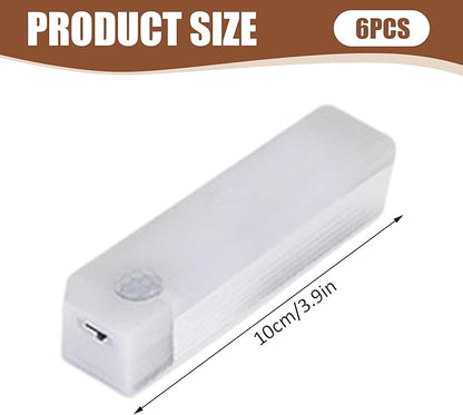 6PCS Magnetic Rechargeable LED Lights 4 Inch Dimmable Motion Sensor Light Indoor for Closet Under Cabinet Kitchen Counter Warm White