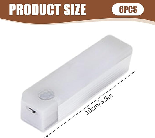 6PCS Magnetic Rechargeable LED Lights 4 Inch Dimmable Motion Sensor Light Indoor for Closet Under Cabinet Kitchen Counter Warm White