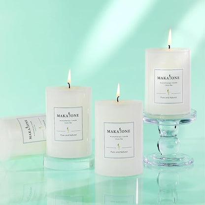 4 Pcs White Orange Vanilla Scented Pillar Candles, 60H Long-Lasting Burn,2.8x4in,Non-Toxic Smokeless,Warm Cozy Aromatherapy for Home Ambience/Relaxation,Ideal Gift for Birthday/Valentine's Day
