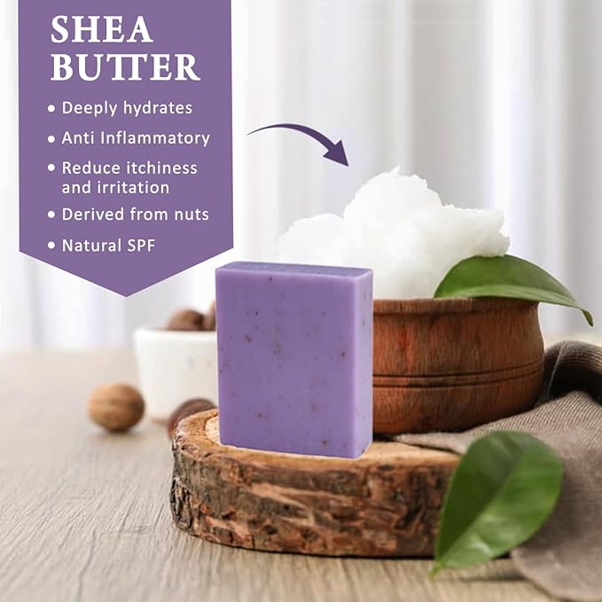 Lavender with Flowers Scented Natural Soap Bars (12 Bars), 3.5oz Moisturizing French Triple Milled Soap Bars Enriched with Shea Butter - Pure Plant Oil Bath & Body Bars