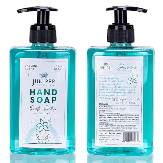Antibacterial Hand Soap with Pump, Jasmine Scent, Liquid Hand Soap 17 Fl Oz (Pack of 1)