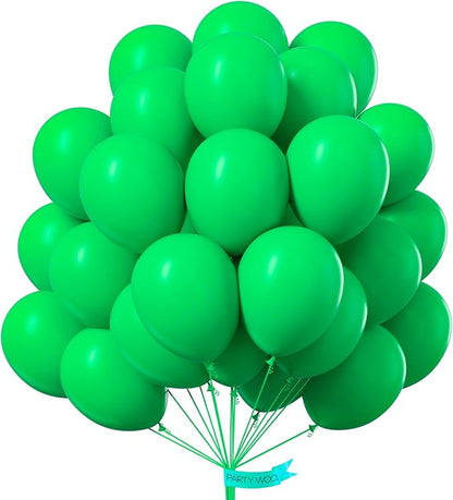 PartyWoo Green Balloons 50 pcs 12 Inch Matte Latex Helium Balloons for Wedding Baby Shower Gender Reveal St Patrick's Day Birthday Graduation Jungle Safari Anniversary Party Decorations Green-Y24