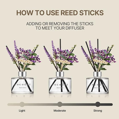 COCODOR Lavender Reed Diffuser/White Jasmine/6.7oz/1Pack / Home Fragrance Scent Essential Oil Stick Diffuser for Bedroom Bathroom Home Décor