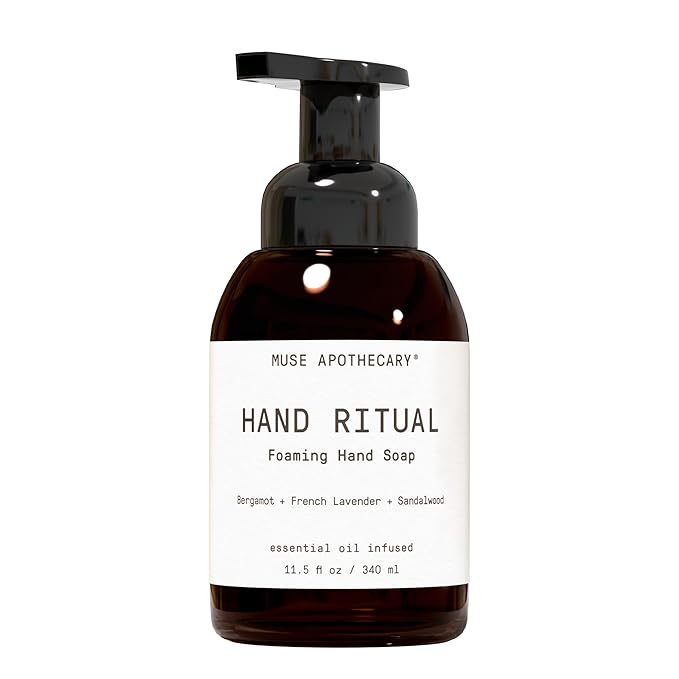 Muse Apothecary Hand Ritual - Aromatic and Nourishing Foaming Hand Soap, Infused with Aromatherapy Essential Oils - USDA Certified Biobased - 11.5 oz, Bergamot + French Lavender + Sandalwood