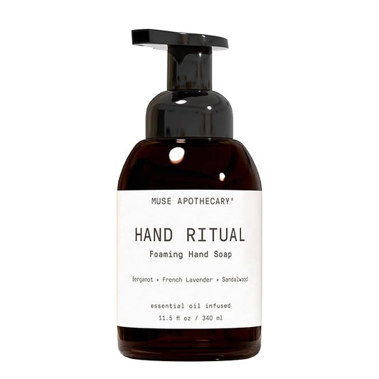 Muse Apothecary Hand Ritual - Aromatic and Nourishing Foaming Hand Soap, Infused with Aromatherapy Essential Oils - USDA Certified Biobased - 11.5 oz, Bergamot + French Lavender + Sandalwood