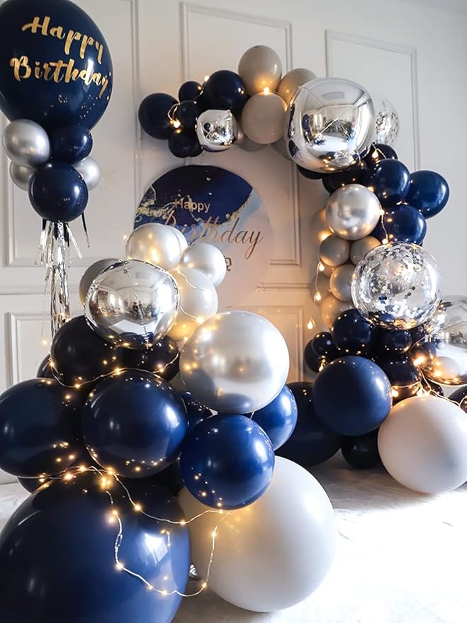 Navy Blue Balloons - 100pcs Dark Blue Balloons for New Year, Wedding, Birthday, Christmas, Baby Shower & Party Decoration