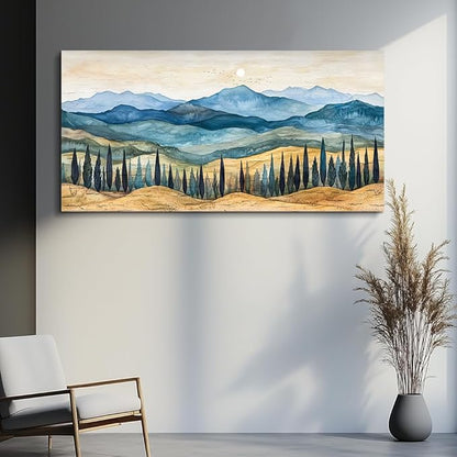 ZUITINGHUA Canvas Wall Art For Living Room Large Wall Decor For Office Bedroom Decorations Mountains Landscape Pictures Abstract Painting Artwork Room Wall Mural Aesthetic Home Decor 30x60 In