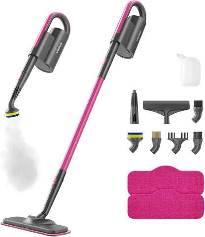 Schenley Steam Mop Cleaner with Detachable Handheld Steamer for Cleaning Hardwood, Laminate Floor, Tiles and Grout, with 7-in-1 Multi-purpose Accessories and Washable Microfiber Pads