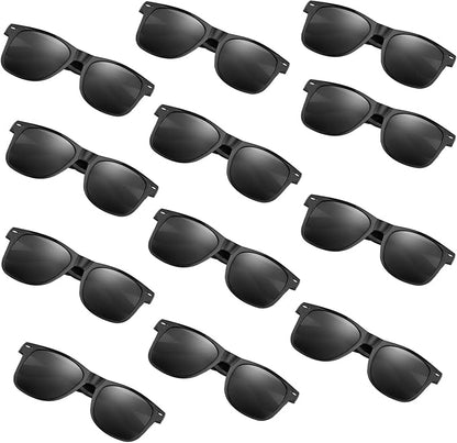 FEPITO 24 Pack Party Sunglasses Bulk for Birthday Party Favors Goody Bag Fillers for Beach Pool Party Toys for Adults, Black