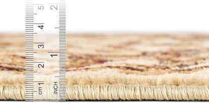 Rugs.com Aditi Collection Rug – 7 Ft Runner Cream Medium-Pile Rug Perfect for Hallways, Entryways