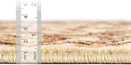 Rugs.com Aditi Collection Rug – 20 Ft Runner Cream Medium-Pile Rug Perfect for Hallways, Entryways