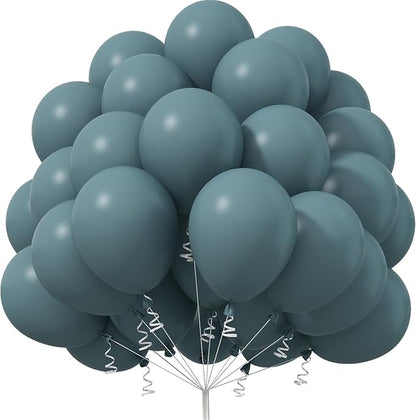 50 Pcs 12 Inch Dusty Blue Balloons, Round Latex Balloons for Boys, Girls, General Celebration, Christmas, New Year, Wedding, Birthday, Gender Reveal, Boho Party