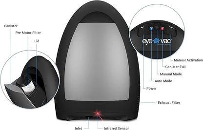 EyeVac Home Touchless Vacuum Automatic Dustpan - Great for Sweeping Pet Hair Food Dirt Kitchen - Ultra Fast & Powerful, No More Bending Down, Bagless, Corded, Automatic Sensor, 1000 Watt (Matte Black)
