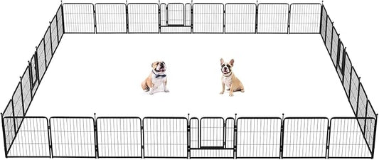FXW Instant Unleashed Dog Playpen, Portable Pet Fence for Outdoor, RV Trips, and Camping, 24 inch, 32 Panels for Puppy and Small Dogs with RV Step Grid│Patented