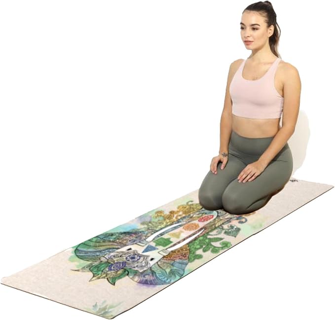 Pro Hemp Mat - Artist Designed, Premium Printed Eco-Friendly Non-Slip mat, Great for Regular & Hot Yoga, Pilates, Workouts 72 inch x 24 inch x 3mm Thick