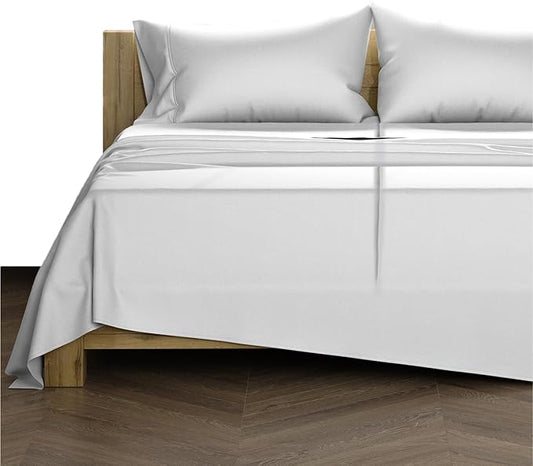 TEXAS LINEN CO. 100% Egyptian Cotton Split King Sheet Set - 1000 Thread Count 5 PC Cotton Sheets for Adjustable Bed, Silky Soft, Cooling Luxury Hotel Sheets - Fits Upto 18” Deep Pocket - Silver