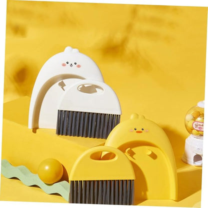 FAVOMOTO Mini Cartoon Animal Broom with Portable Dustpan Soft Wear-Resistant Brush for Desktop Cleaning Lightweight Tabletop Sweeper for Home Office Car Detailing Dormitory Use