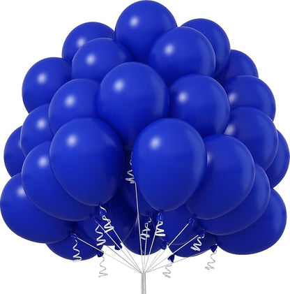 Blue Balloons 12 Inch, 50Pcs Dark Blue Balloon Kit Royal Blue Latex Balloons Matte Blue Helium Party Balloons for Boys Birthday Wedding Baby Shower Gender Reveal Graduation Party Decorations