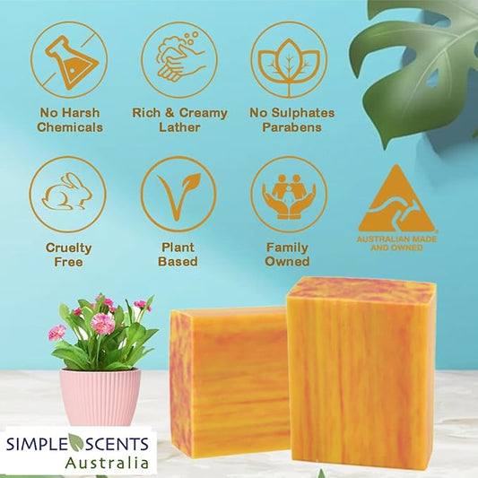 Peach Scented Natural Soap Bars (12 Bars), 3.5oz Moisturizing French Triple Milled Soap Bars Enriched with Shea Butter - Pure Plant Oil Bath & Body Bars