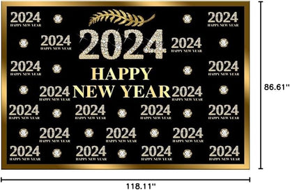 Leyiyi 10x7ft 2026 Happy New Year Backdrop Sparkling Diamond Black and Gold Photography Background Step and Repeat Diamond 2026 Photo Backdrop New Year Eve Holiday Party Photo Props
