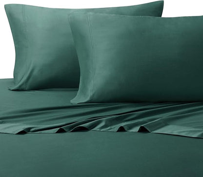 Royal Hotel Bedding Silky Soft, Viscose from Bamboo, and Cotton Blend Sheet Set, 100% Luxury Blend, 60% Viscose Made from Bamboo and 40% Cotton Bed Sheets, Split-King Size, Teal